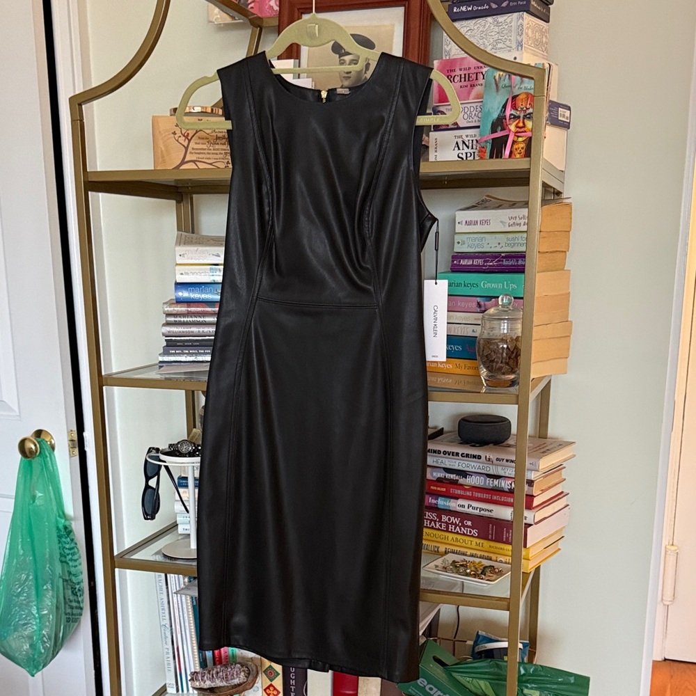 NWT Calvin Klein Faux Leather Dress